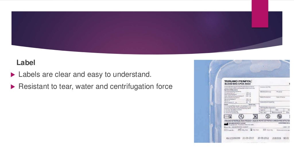 Blood bags and its anticoagulants