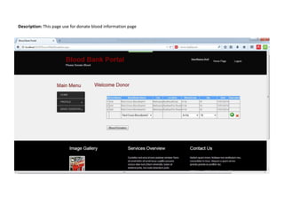 Description: This page use for donate blood information page
 