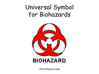 1910.1030(g)(2)(vii)(M)
Universal Symbol
for Biohazards
 