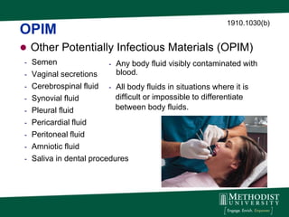 Opim Examples MU Bloodborne pathogens | PPTX