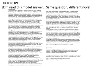 DO IT NOW…
Skim read this model answer… Same question, different novel
Characterisation
‘An Inspector Calls’ by J.B.Priestley is set in 1912 and focuses around the Birling
family. It is based in the fictional industrial city of Brumley. Mr Birling is a wealthy
and successful business man, who has made a name for himself in the local
community. His wife is also a prominent figure, who is a ‘prominent member – of
the Brumley Women’s Charity Organization.’ Suggesting she is a respected woman
who has a caring side, however the audience later find out that her position is to
make her look good and have control within the local community.
In the stage directions, Mrs Birling is initially described as a ‘rather cold woman
and her husband’s social superior’ and Priestley conveys her as an unsympathetic
character and out of touch with reality. She is portrayed as a snob and even
corrects her husband when he complements the cook ‘(reproachfully) Arthur,
you’re not supposed to say such things.’ Her attitude to hearing the news of the
death was that, because Eva/daisy was not from their class, she should not deserve
help, ‘A girl in her position.’ The irony used by Priestley to illustrate how Mrs
Birling is influenced by social status is conveyed by her refusing to help Daisy
Renton as she ‘didn’t like her manner.’ A charity should be caring for everyone,
not judge people.
Her lack of understanding is also shown towards her family, she still addresses her
daughter as a ‘child’ and refuses to accept that Eric is a heavy drinker ‘no of
course not. He’s only a boy.’ When the truth is revealed she cannot believe it and
is ‘staggered’ asking Gerald ‘you know him, Gerald – and you’re a man – you must
know it isn’t true.’ She tries to control her children by telling them to ‘be quiet.’
The overall impression you get of Mrs Birling is of a domineering woman, who does
not like to be dominated or challenged by the Inspector. She continually tries to
stand up to him, refusing to answer questions or even look at the photograph, ‘I
don’t see any particular reason why I should.’
She tries to control the Inspector and bring his investigation to an end ‘I think
we’ve just about come to an end of this wretched business.’ Even though she is the
wife and socially subservient to her husband during this time period, she comes
across as the more controlling character.
Mrs Birling was the last person to see Eva Smith alive: Eva went in desperation to
the charitable committee that she chaired, having nowhere else to turn. Mrs
Birling admits that she ‘prejudiced’ the committee to turn down her application for
help, leaving Eva Smith no real option but to commit suicide. Mrs Birling feels no
guilt for what she did, telling the Inspector, ‘In the circumstances I think I was
justified.’ Yet she cannot be held solely responsible for Eva’s death, because of the
whole ‘chain of events’ that led to her meeting with Eva. As the Inspector
forcefully tells the family just before he leaves ‘Each of you helped kill her.’
Mrs Birling herself reminds Mr Birling of his role in the tragedy:
‘Please remember that before you start accusing me of anything again that it
wasn’t I who had her turned out of her employment – which probably began it.’ She
refuses to see how her actions had anything to do with Eva’s death as ‘she had only
herself to blame.’ She also suggests that it is the father of the child that is
responsible ‘Go look for the father of the child. It’s his responsibility.’
Throughout the whole play she remains untouched by the Inspector’s questioning.
It is only when she realises Eric was the father of the baby and that her actions

have caused the death of her grandchild that she begins to show any signs of
distress ‘But surely… I mean… it’s ridiculous…’ and she becomes ‘agitated’.
Every time Mrs Birling is challenged by the Inspector she reacts in a very defensive
manner, blaming everyone except herself. When it is mentioned that Eva was
pregnant, she claims that the father ‘ should be made an example of…he ought to
be dealt with very severely’ and she defensively adds that ‘It wasn’t I who had her
turned out of her employment.’
Mr and Mrs Birling usually maintained a united front, however she must feel under
a lot of pressure to speak to her husband so bitterly. Mrs Birling is right when she
accuses her husband of starting the whole ‘sorry business’ as the sacking of Eva
was the first step on the road to her death. When he first fired her, for asking for
a modest rise, Eva, according to the Inspector, ‘was feeling desperate.’ She had
little money, no work and few friends; had she kept her job, all would have been
well. Mr Birling, though, like his wife, feels no remorse and states ‘I was quite
justified.'
In Act 3, after the Inspector has left, she returns to her domineering self and is
proud that she ‘was the only one of you who didn’t give in to him’ straight away
she takes the control and her husband agrees with her ‘You’re absolutely right, my
dear.’ Her reaction following Gerald’s news that the Inspector did not exist is one
of triumph ‘Didn’t I tell you… I couldn’t imagine a real police Inspector talking like
that’ immediately she forgets the death of Daisy and is happy to go back to the
way things were before. She even thinks the whole affair is a joke ‘in the morning
they’ll be as amused as we are.’
Mrs Birling tries to remain untouched by the tragedy that occurs within the play.
She wants to maintain the respectable and wealthy woman in society image, who
like her husband is more concerned with how it will affect them, not how it has
affected others, despite the Inspector’s comments that ‘we are all responsible’ for
each other, Mrs Birling remains unaffected at the end of the play.

Commentary
The student has produced a secure and confidently written essay. The writing
illustrates a thorough knowledge of the entire play and the student has made
reference to the characters from all 3 Acts. Mention is also made to stage
directions to show an awareness of writer’s craft.
Although the textual references made throughout the essay support the perceptive
points being made, more succinct textual referencing would improve the response
.
AO1 : A mark of 18 in the middle of Band 5 is appropriate.
QWC is appropriate to the given Band.

 