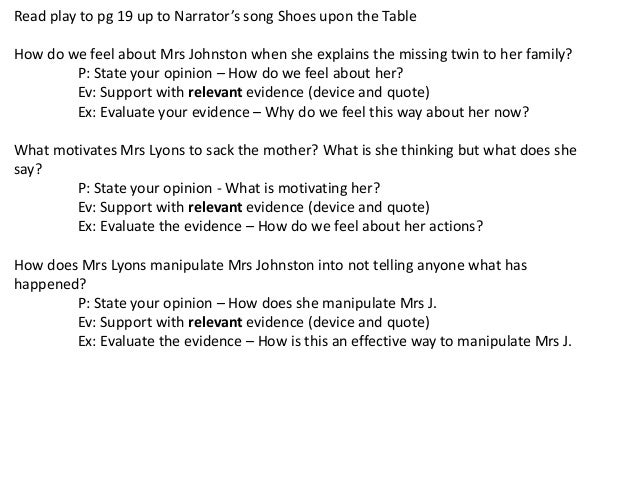 Blood brothers essay dramatic devices