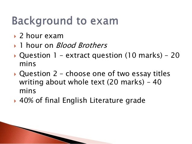 blood brothers essay