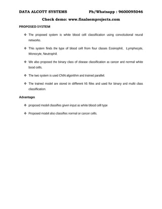 Blood cell classification using deep learning