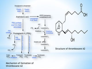 Mechanism of formation of
thromboxane A2
Structure of thromboxane A2
 