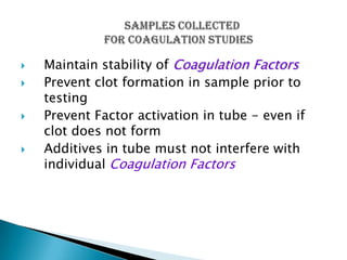 Coagulation Stability Chart.pdf Blood collection and preservation | PPTX