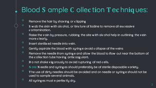 Animal Blood Collection Methods Sites Of blood collection in different animals | PPTX
