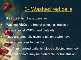 Washed Rbcs Automated Blood component & its QC | PPT
