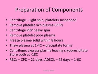 Thawed Platelets Blood components | PDF