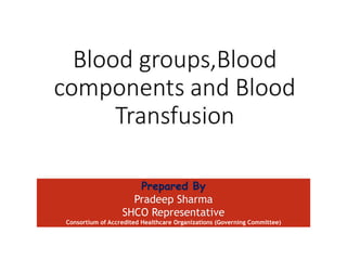 Prepared By
Pradeep Sharma
SHCO Representative
Consortium of Accredited Healthcare Organizations (Governing Committee)
 