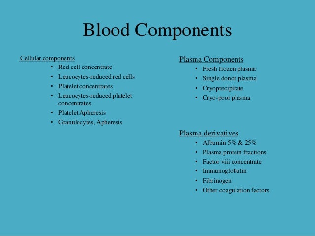 24 hours blood test preparation Blood components and
