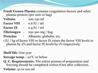 Blood components preparation and therapeutic uses final | PPT