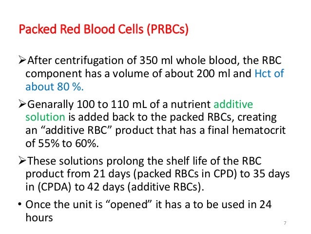 red how are packed cells blood administered Blood therapy component