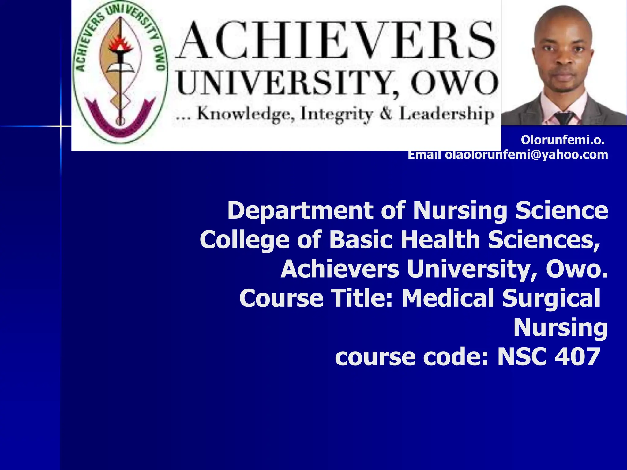 Summary of blood disorders in medical surgical nursing PPT