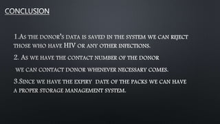 Blood donation management