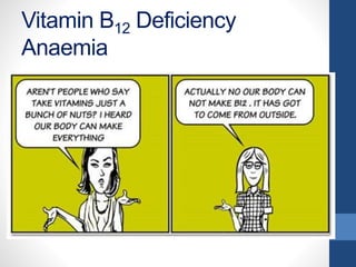 Vitamin B12 Deficiency
Anaemia
 