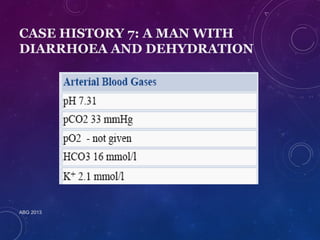CASE HISTORY 7: A MAN WITH 
DIARRHOEA AND DEHYDRATION 
ABG 2013 
 