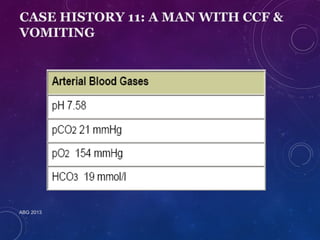 CASE HISTORY 11: A MAN WITH CCF & 
VOMITING 
ABG 2013 
 