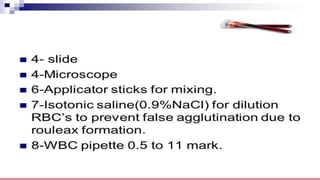 Demonstration of Blood grouping