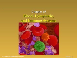 © 1996 West Publishing Company Slide 15 -Slide 15 - 11
Blood, Lymphatic,Blood, Lymphatic,
and Immune Systemsand Immune Systems
Chapter 15Chapter 15
 