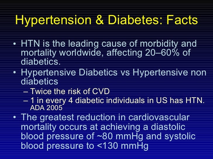 Blood pressure control in diabetes