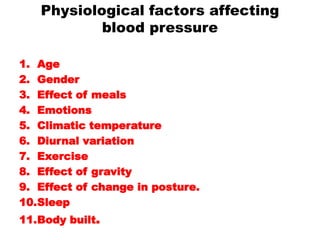 Blood pressure intro regulation of bp factors | PPTX