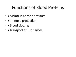 Comprehensive Overview of Blood Proteins and Their Clinical Importance ...