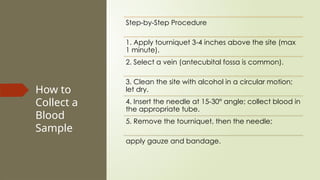 BLOOD SAMPLE COLLECTION, PROCEDURE and PROCESSING.pptx