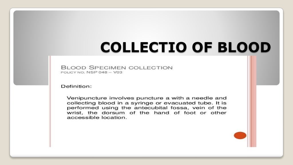 Blood sample collection procedure ppt