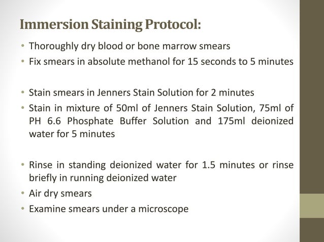 Blood smear staining | PPTX | Blood Disorders | Diseases and Conditions