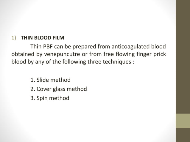 Blood smear staining | PPTX | Blood Disorders | Diseases and Conditions