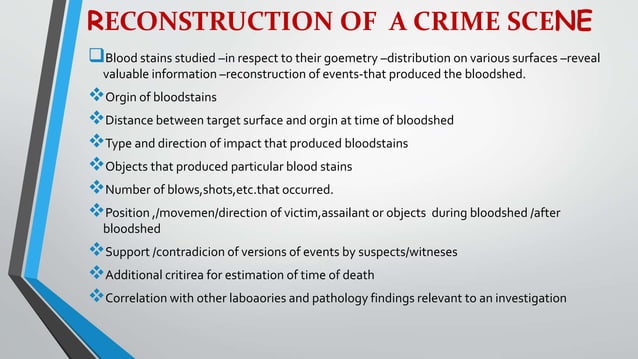 Blood spatter interpretation-FORENSIC SEROLOGY | PPTX | Physics | Science