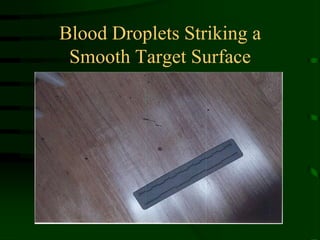 Blood Droplets Striking a Smooth Target Surface
