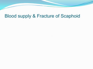 Blood supply & Fracture of Scaphoid
 