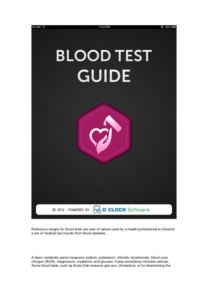 Blood test guide iPhone Medical APP