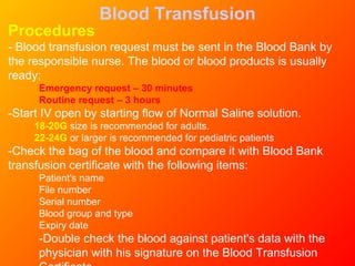 Blood transfusion | PPT