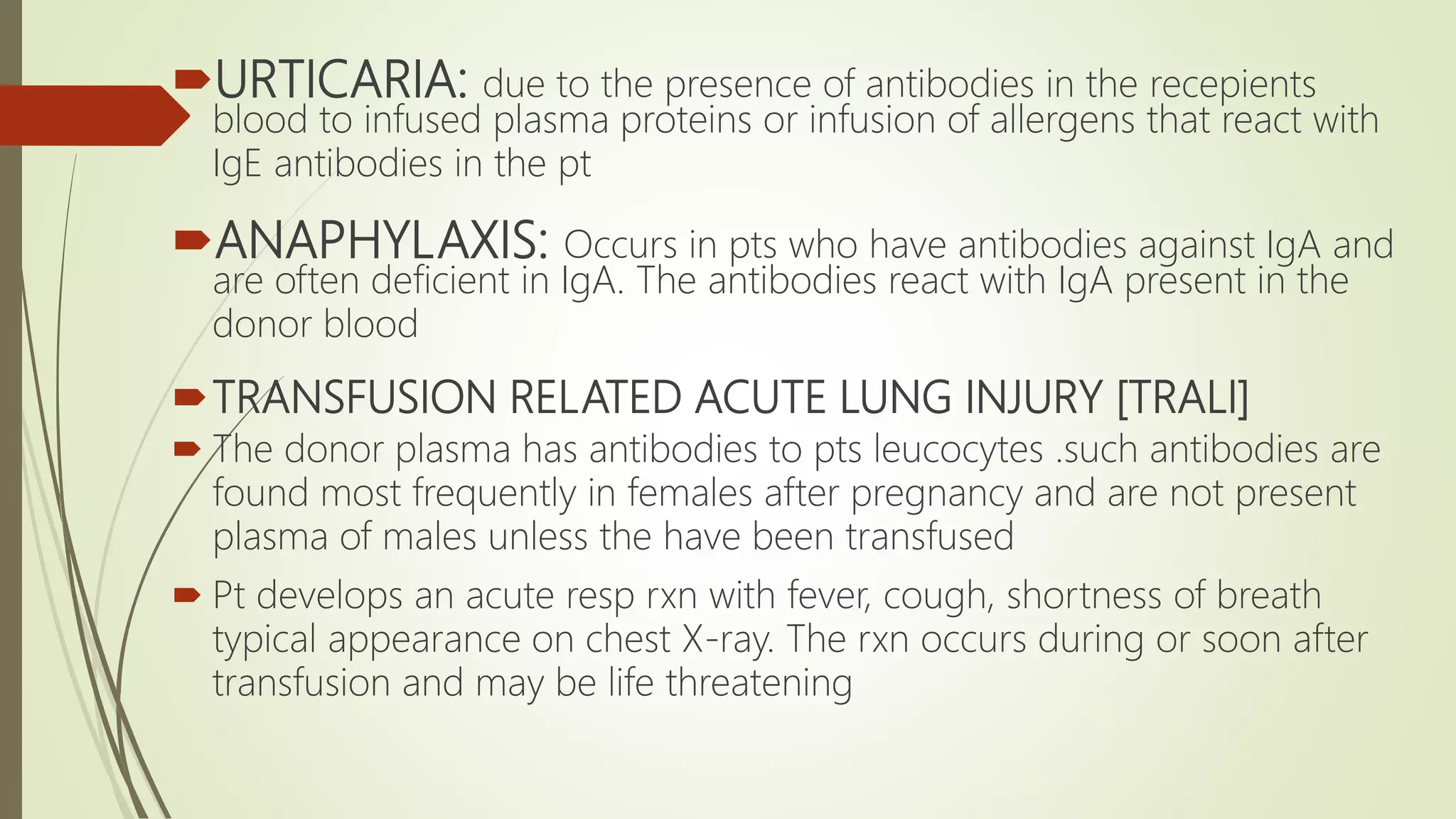 Blood transfusion - components , procedure , pre transfusion testing ...