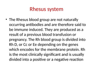Transfusion Rhesus BLOOD TRANSFUSION and all you need to know about it | PPTX
