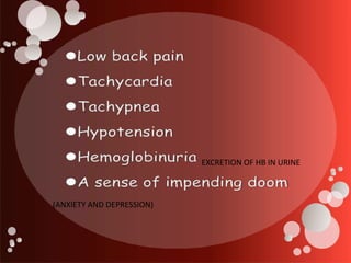 EXCRETION OF HB IN URINE
(ANXIETY AND DEPRESSION)
 