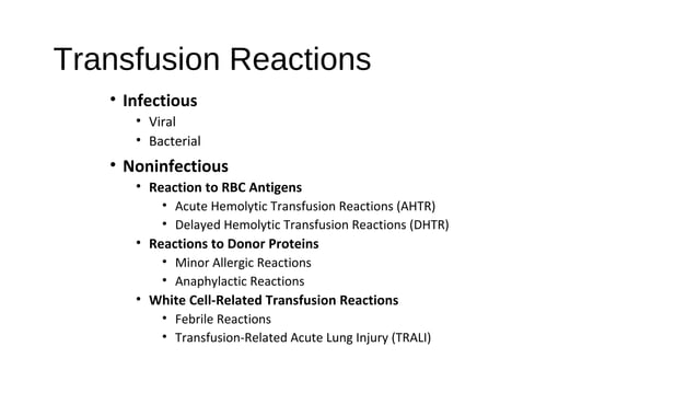 Blood transfusion and transfusion reactions | PPT