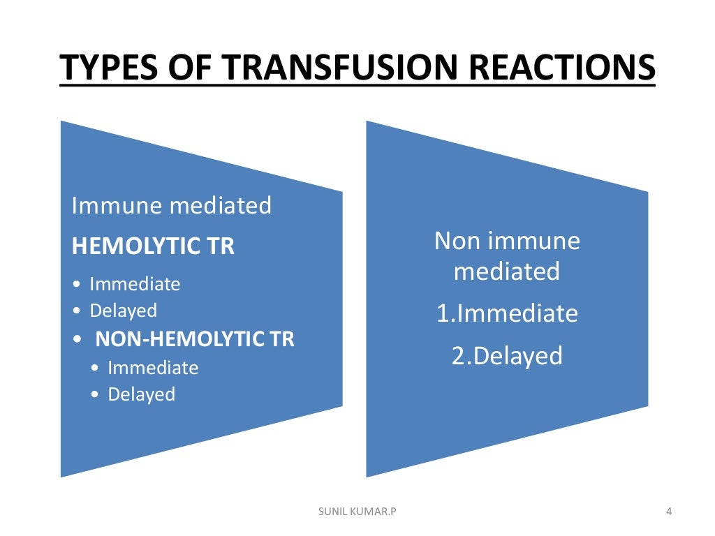 Blood transfusion reactions