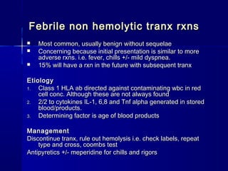 Blood transfusion reactions | PPT
