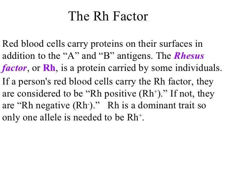 blood types blood type rh factor chart
