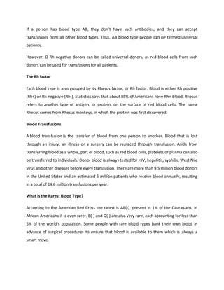 Blood Types Infographic