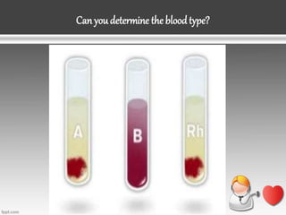 Can youdetermine the blood type?
 