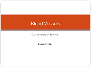 Blood Vessels
Cardiovascular System
Lloyd Dean

 