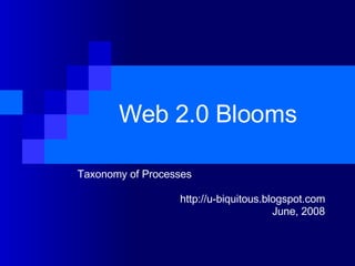 Web 2.0 Blooms  Taxonomy of Processes http://u-biquitous.blogspot.com June, 2008 