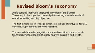 The Revised Bloom’s Taxonomy of Educational Objectives | PDF