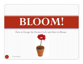 BLOOM!
          How to Escape the Doom Cycle and Start to Bloom




1   © Mass Ignition
 