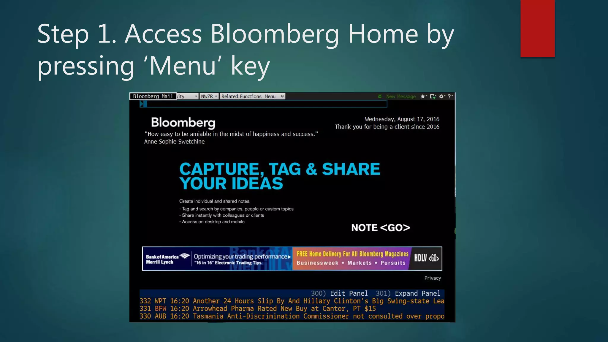 Bloomberg Terminals and B Market Concepts | PPTX